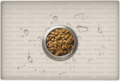 24" x 16" Dog Food Mat, Silicone Pet Mats for Food and Water, Nonslip Pet Feeding Mats for Floors