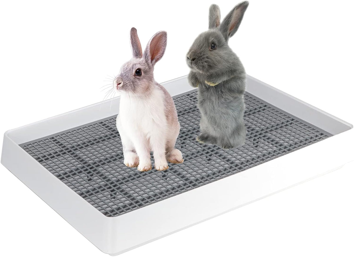 FHTONGE Extra Large Rabbit Litter Box Trainer Tray, Bunny Potty Training Litter Box for