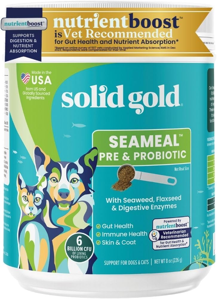 Solid Gold SeaMeal Cat Probiotic & Dog Probiotics for Digestive Health - Kelp Powder Dog & Cat
