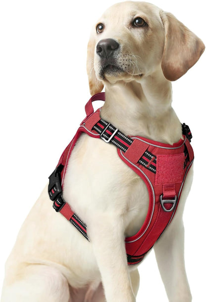 rabbitgoo Dog Harness Medium Sized No Pull, Tactical Service Pet Vest with Molle and Control