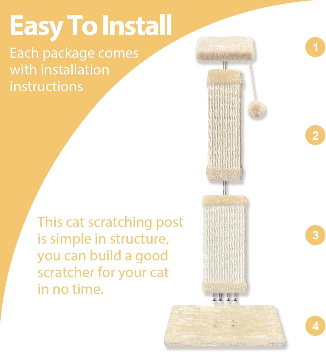 AGYM Cat Scratching Post, 32 Inch Cat Scratching Post for Large Cats, Scratching Posts for Indoor