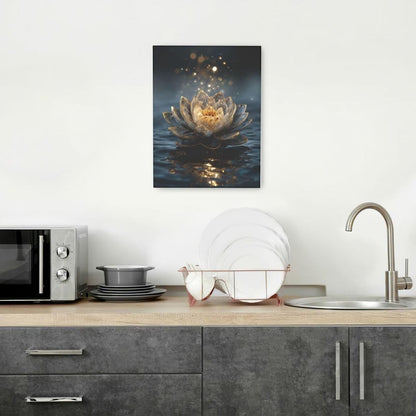 Zen Lotus Canvas Wall Art Mystical Lotus Bloom in Water Aesthetic Pictures Wall Decor Modern