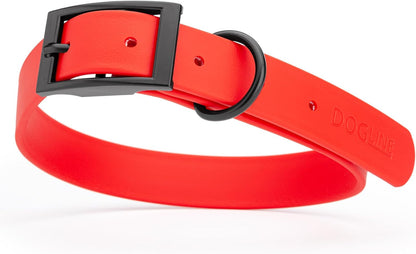 Dogline Biothane Waterproof Dog Collar Strong Coated Nylon Webbing with Black Hardware Odor- Proof