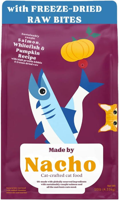 Made by Nacho Dry Cat Kibble 10lb Bag, High Protein Premium Cat Food with Freeze Dried Pieces