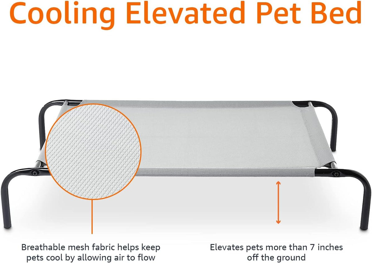 Amazon Basics Breathable Cooling Elevated Dog Bed with Durable Metal Frame, Medium, 43 x 26 x 7.5