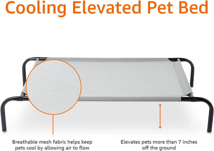 Amazon Basics Breathable Cooling Elevated Dog Bed with Durable Metal Frame, Medium, 43 x 26 x 7.5