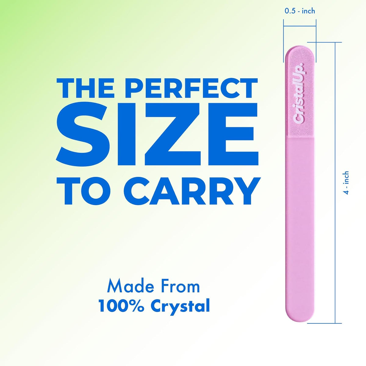 Crystal Nail File 3 in, Glass File Ideal for Purse, Durable, Safe and Gentle on Nails, Perfect for