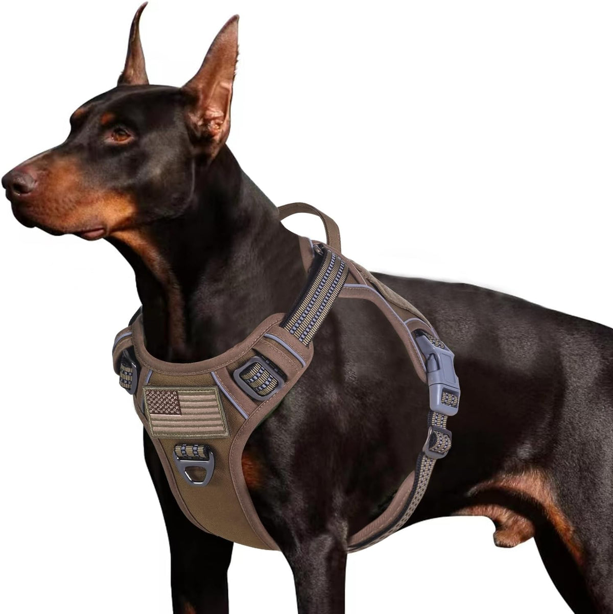 BUMBIN Tactical Dog Harness for Large Dogs No Pull, Famous TIK Tok No Pull, Fit Smart Reflective