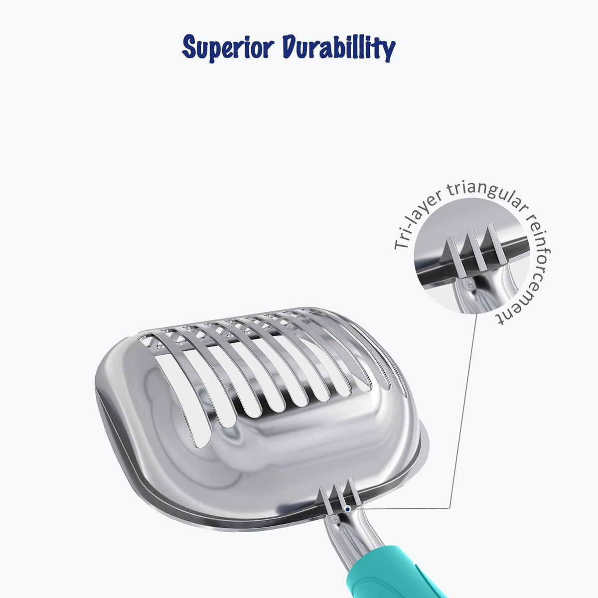 WePet Cat Litter Scoop, Aluminum Alloy Sifter, Kitty Metal Scooper, Deep Shovel, Long Handle, Poop