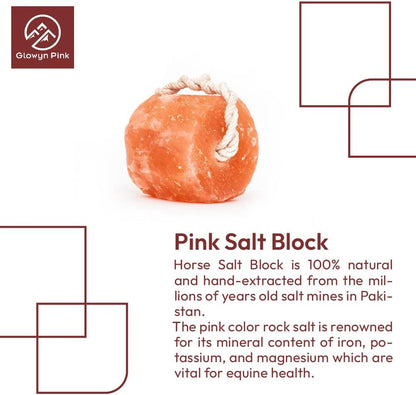 Himalayan Mineral Salt Block on Rope Pack of 4 (3lbs each) – 100% Organic Pink Salt Lick for Horses