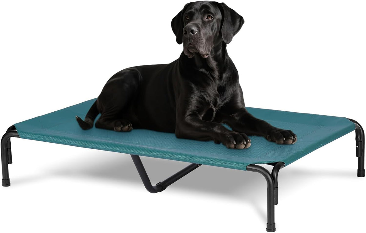 Elevated Dog Bed for Outdoor, XXL Raised Dog Cot Indestructible with Washable Mesh, Cooling Summer