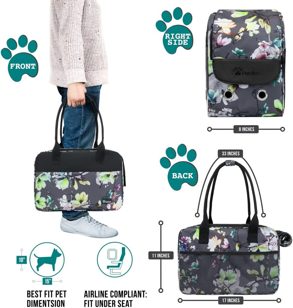 PetAmi Dog Purse Carrier for Small Dogs, Airline Approved Soft Sided Pet Carrier with Pockets