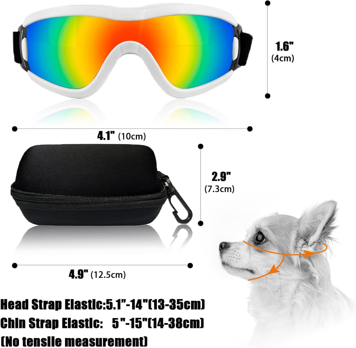 Dog Goggles Small Breed Dog Sunglasses with Adjustable for UV Protection Eyewear Doggy Doggie Puppy