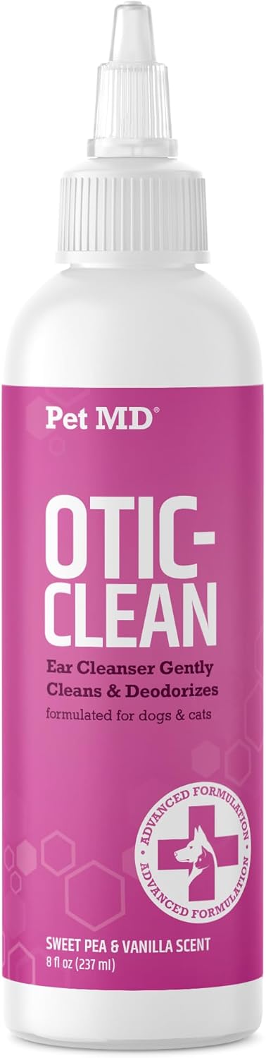 Pet MD Otic Clean Dog Ear Cleaner for Cats and Dogs - Effective Against Infections, Itching, and