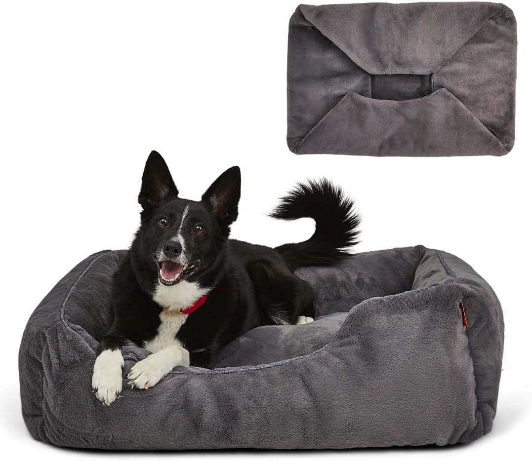 FUZI Luxury Aesthetic Dog Bed with Extra Cover for Large Dogs, Washable Pet Couch, Pet Bed with