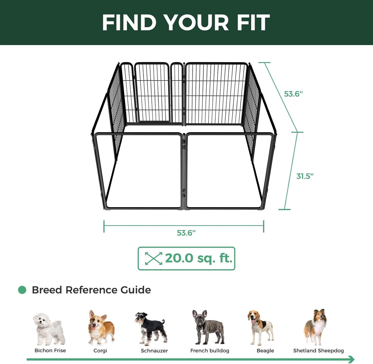 FXW Homeplus Unleashed Indoor Dog Playpen - Stress-Free and Safe Play, Heavy Duty 32 Inch 4 Acrylic