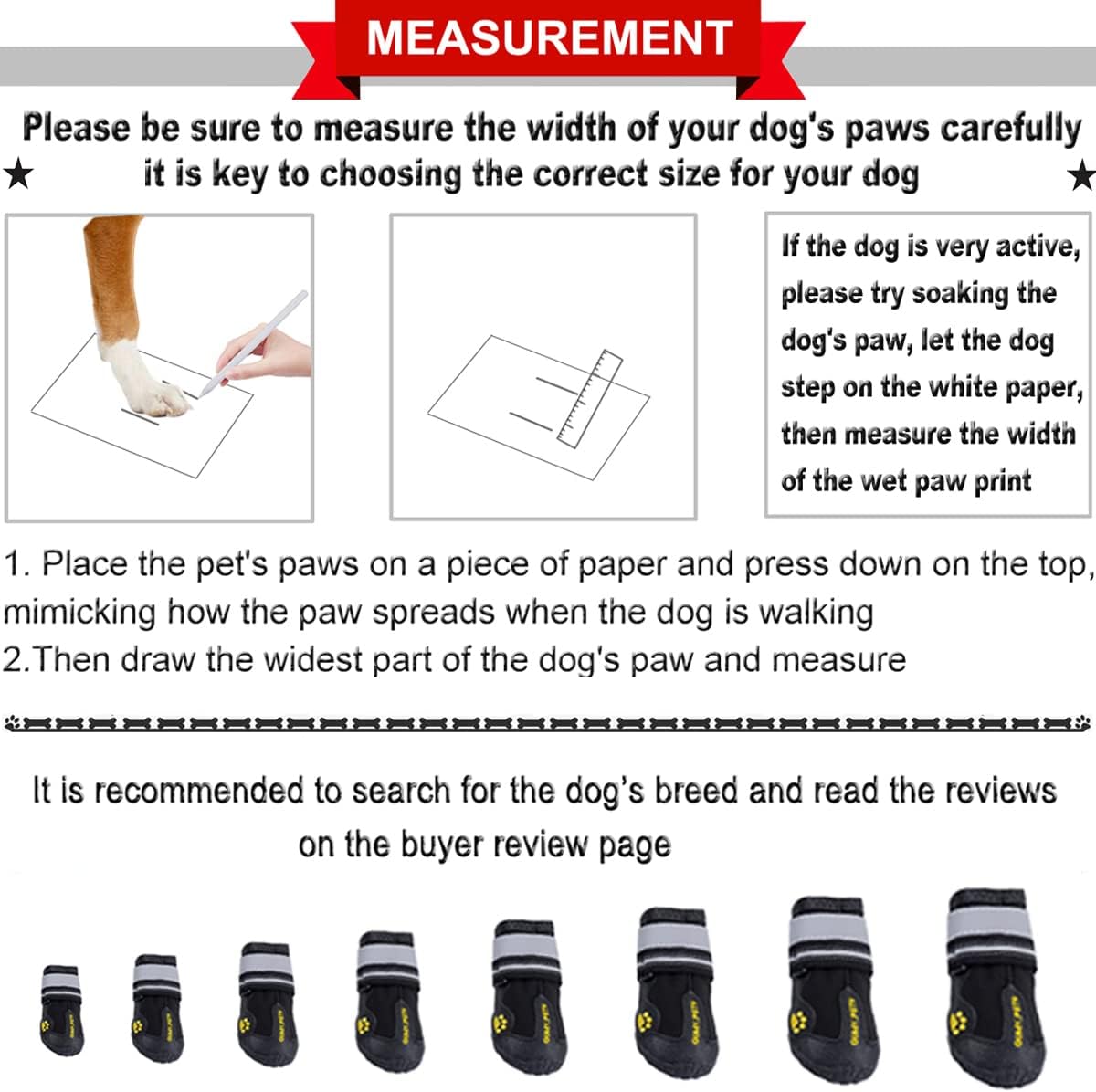 QUMY Dog Shoes for Large Dogs, Medium Dog Boots & Paw Protectors for Winter Snowy Day, Summer Hot