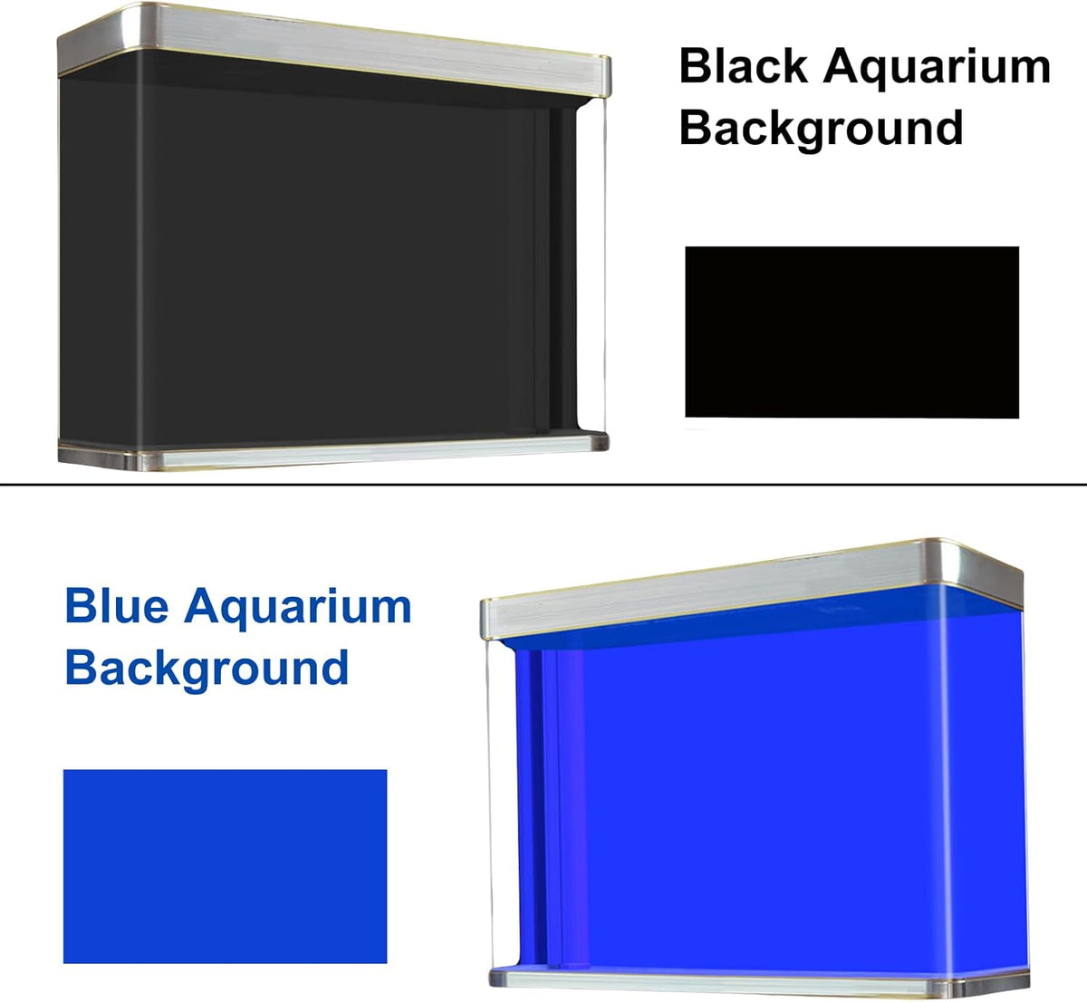 ELEBOX Aquarium Background Blue Black Fish Tank Background Picture 2 Sides Fish Backdrop for