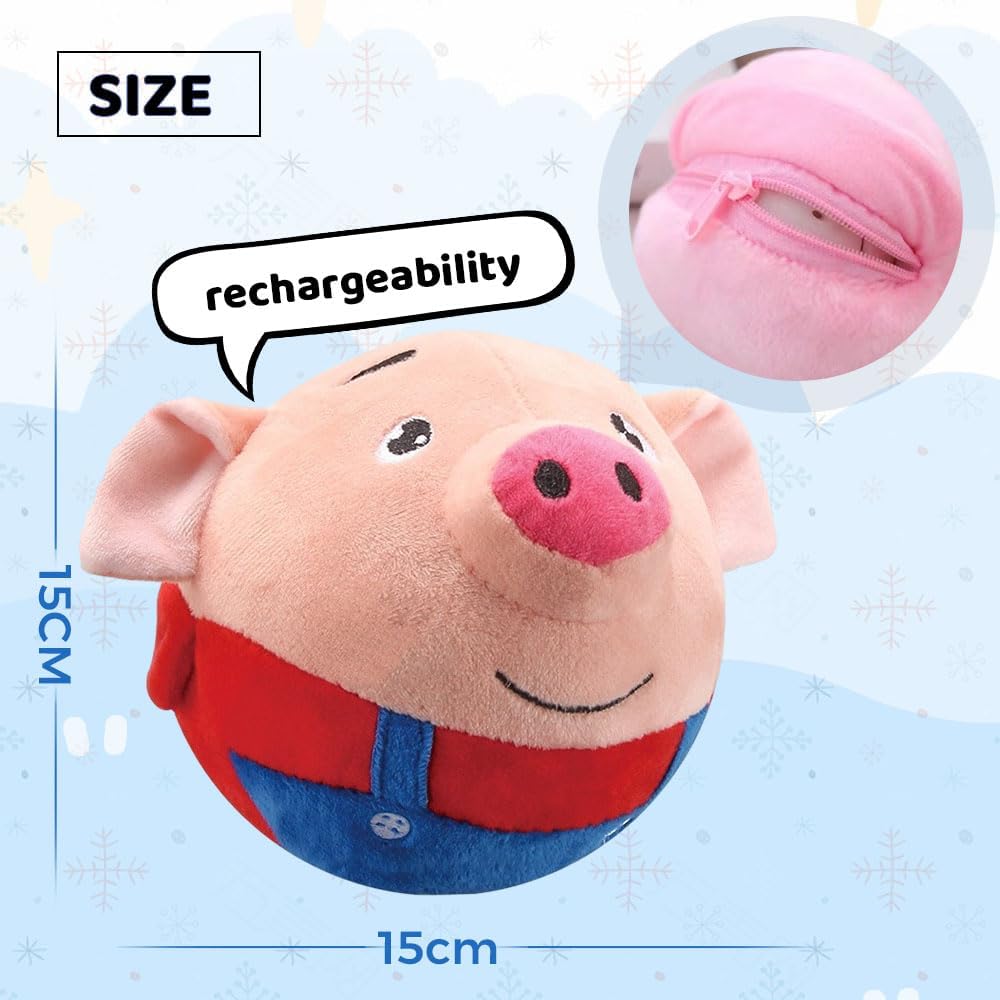 2025 Upgrade Active Moving Pet Plush Toy, Squeaky Dog Ball Toy Interactive Dog Toy for Boredom Pet