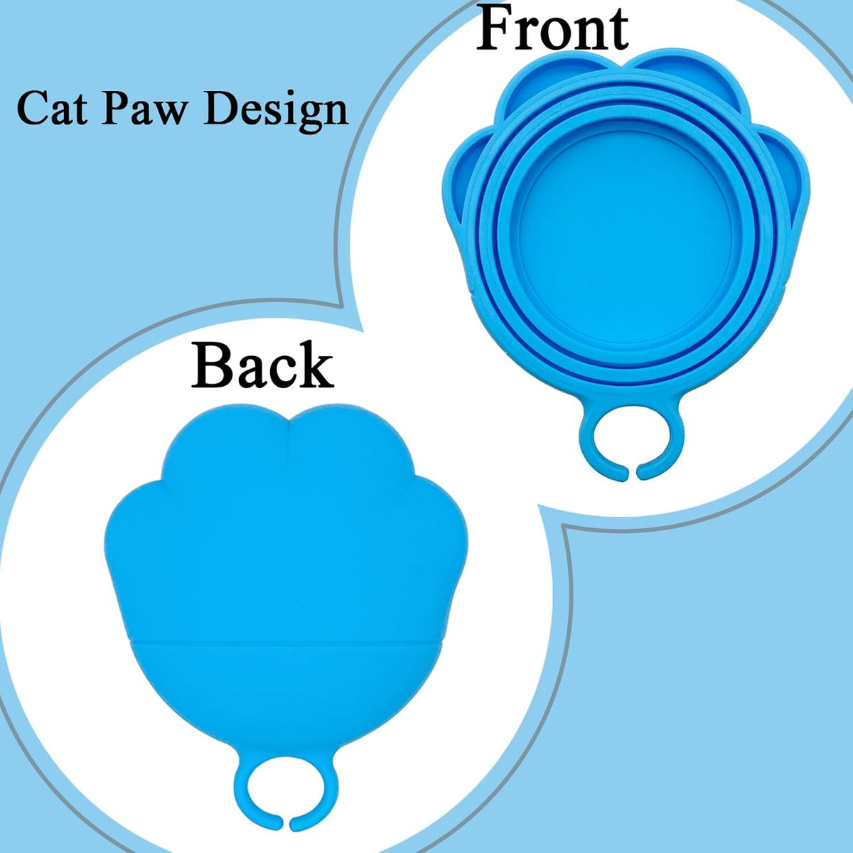 Cat Food Can Spoon & 3 Pcs Can Lids | Cute Paw Shape Can Covers & Cat Can Opener for Wet Food |