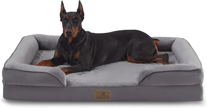 Bedfolks Orthopedic Dog Bed, Waterproof Dog Sofa Bed for Extra Large Dogs, Egg Foam Pet Couch Bed