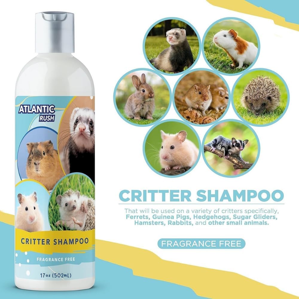 Critter Shampoo for Small Pets - 17 oz Small Animal Fragrance & Detergent Free Shampoo - Sensitive