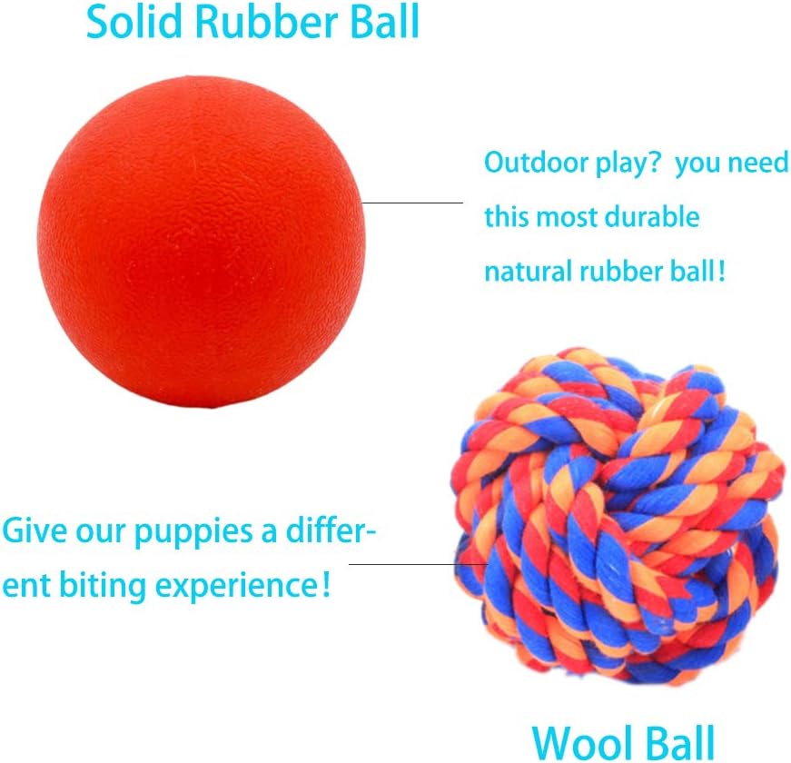 Puppy Balls - Pack with Different Functions & Teething Toys for Small Dogs, Squeaky Dog Balls