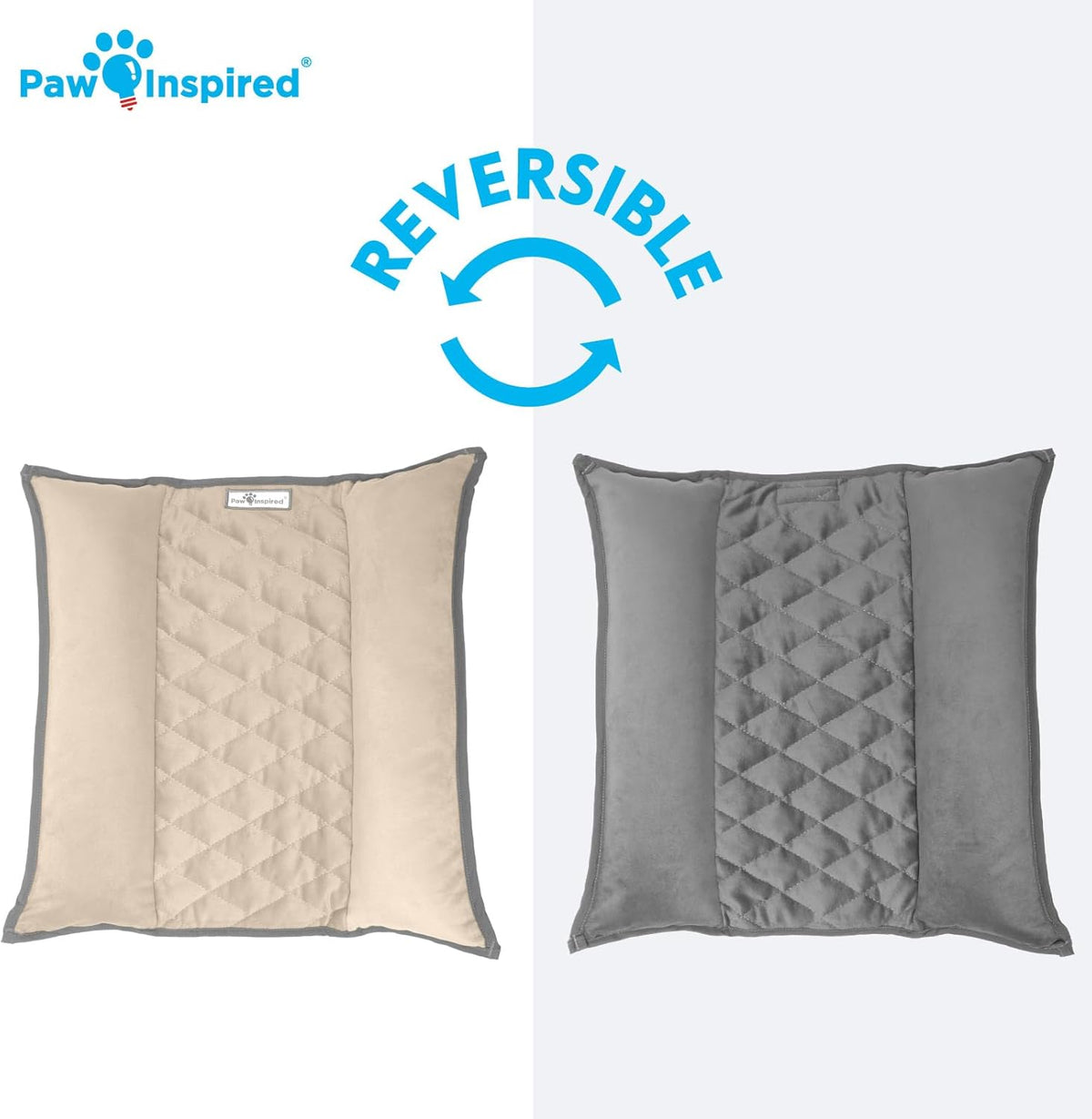 Paw Inspired Snuggle Bunny Bolster Bed for Rabbits, Cats, Dogs and Other Small Pets, Reversible