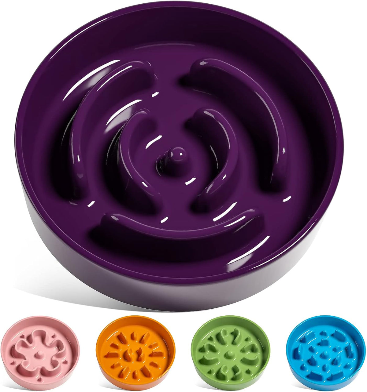 LE TAUCI Ceramic Slow Feeder Dog Bowls Small Breed, 0.6 Cups Dog Food Dish for Fast Eaters, Puzzle