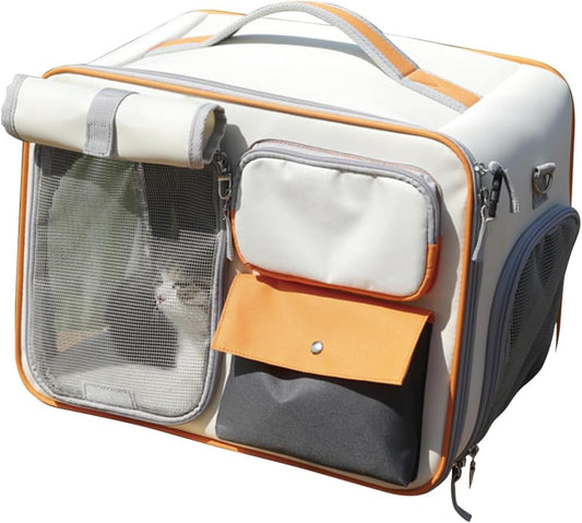 Dog Backpack, Pet Backpack with Upgrade Waist Cushion Design to Better Fit The Waist, Ventilated