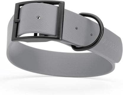 Dogline Biothane Waterproof Dog Collar Strong Coated Nylon Webbing with Black Hardware Odor- Proof