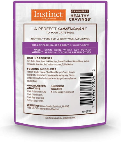 Instinct Healthy Cravings Natural Wet Cat Food Topper, Grain Free Recipe - Real Rabbit, 3 oz.