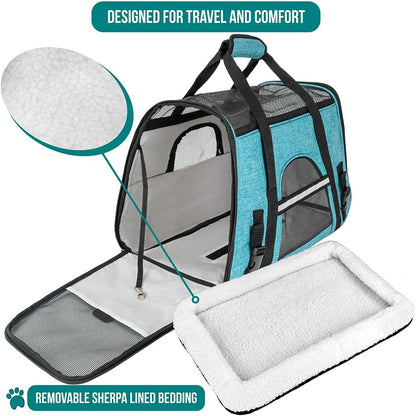 PetAmi Airline Approved Pet Carrier for Cat, Soft Sided Dog Carrier for Small Dog, Cat Travel