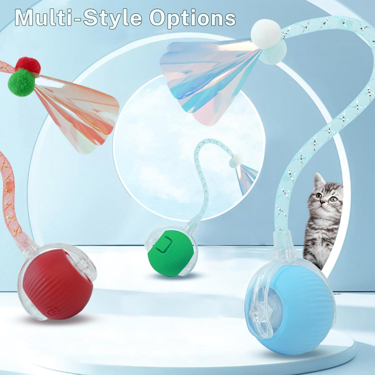 New Upgraded Cat Ball Toy - Speedy Tail 2.0 Cat Toy, Interactive Cat Toy Ball, Stimulating Toys and