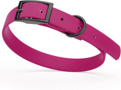 Dogline Biothane Waterproof Dog Collar Strong Coated Nylon Webbing with Black Hardware Odor- Proof