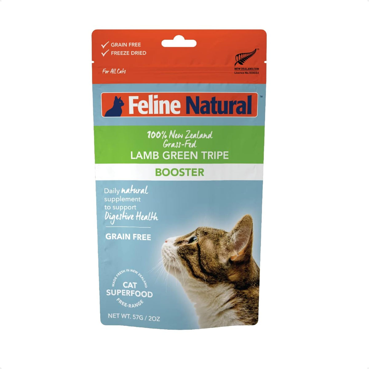 Feline Natural Freeze Dried Lamb Green Tripe Cat Food Supplement - Grain-Free High Protein Natural