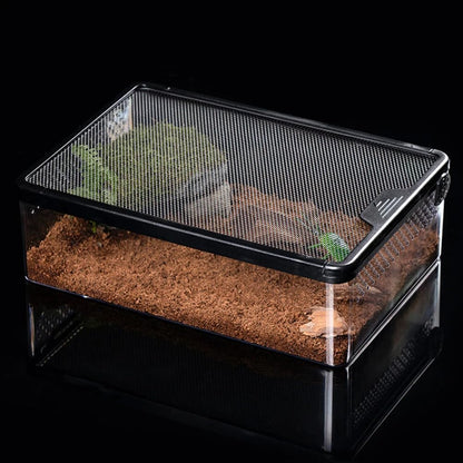 Reptile Feeding Box Snake cage Clear Terrarium for Snake Geckos Frog Lizards Chameleons Serpents