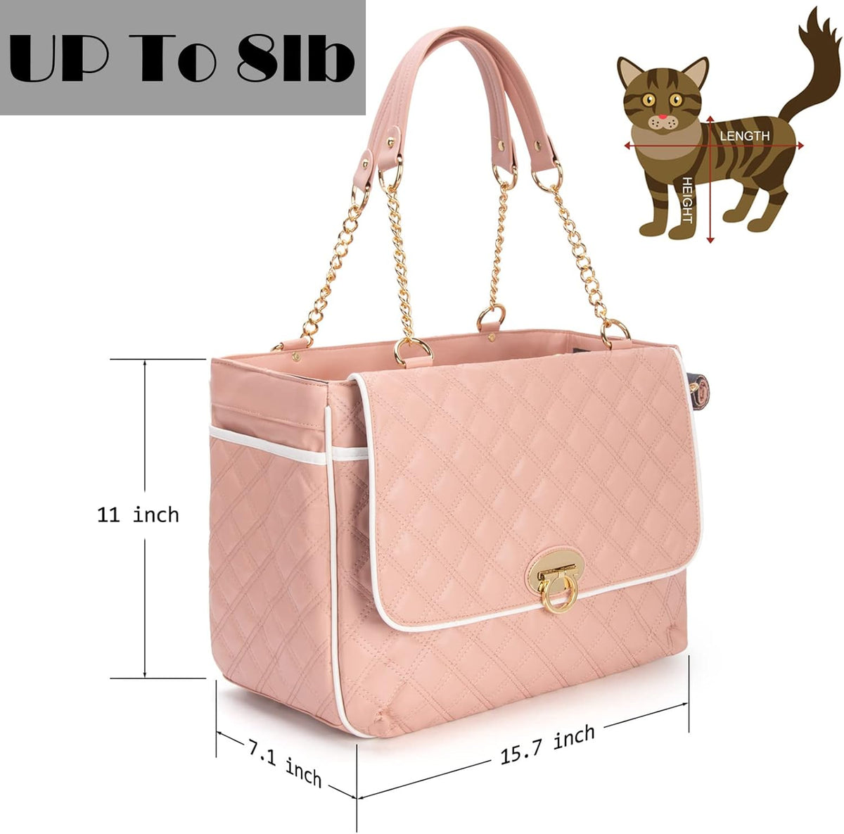 Fashion Pet Carrier Dogs Cat Small Animals Purse Bag, Leather Pet Carriers Dog Puppy Kitten Tote