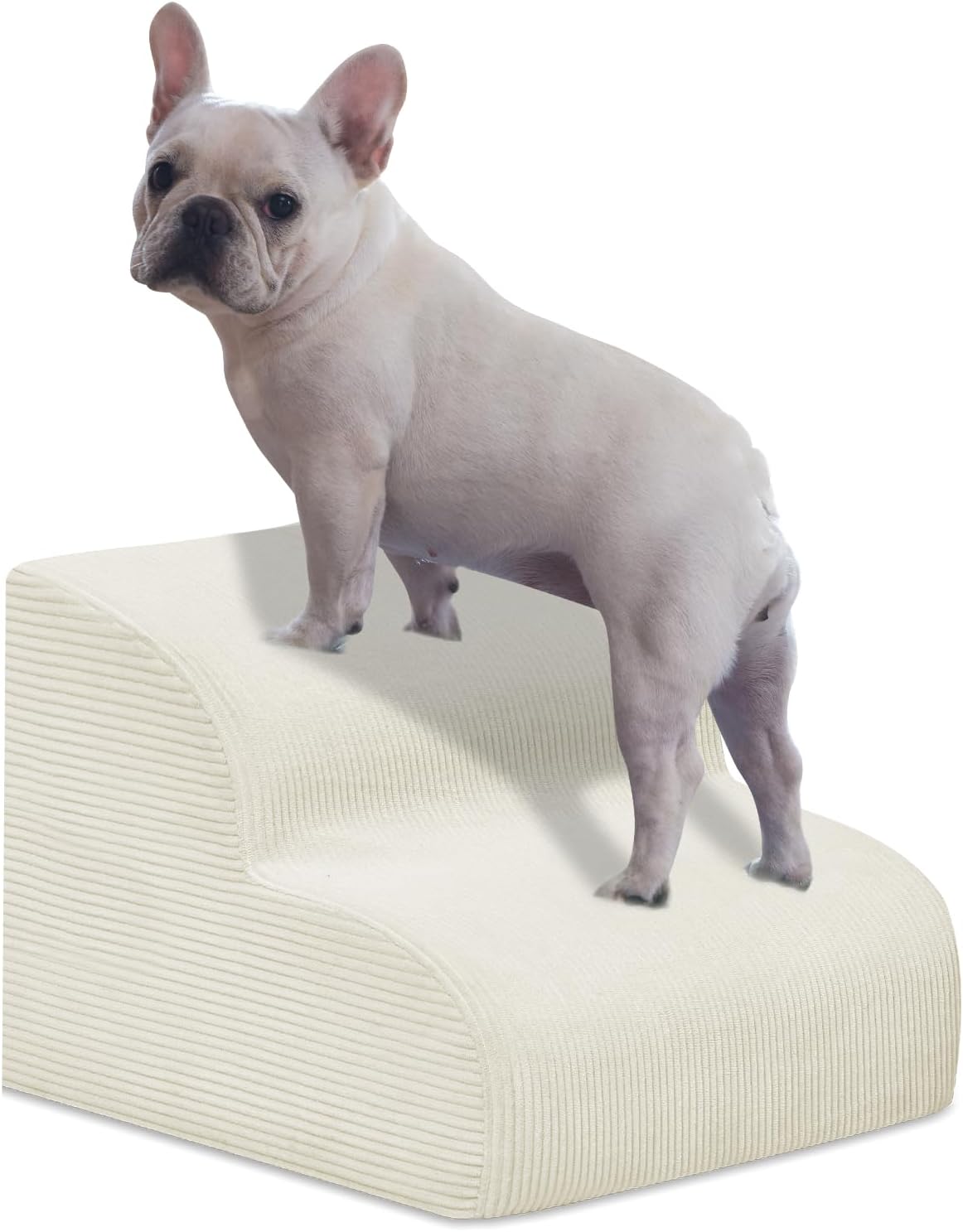 Dog Stairs & Steps for High Beds, 2 Steps High Density Foam Waterproof Dog Ramp for Small Dogs and