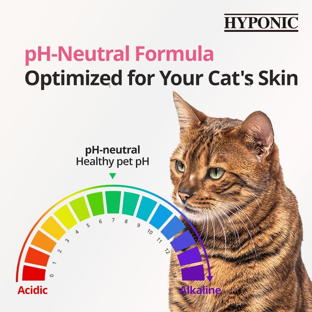 HYPONIC Hypoallergenic Premium Shampoo for All Cats (Unscented, 10.14 oz) - Fragrance Free Cat