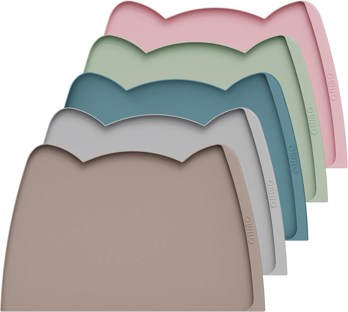 OHMO Dog Food Mat(Beige, 24 * 15'') w/Residue Collection Pocket Silicone Pet Feeding Mat for Floor