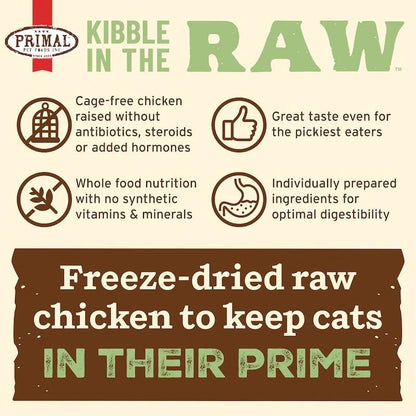 Primal Kibble in The Raw, Freeze Dried Cat Food, Chicken, Scoop & Serve, Made with Raw Protein