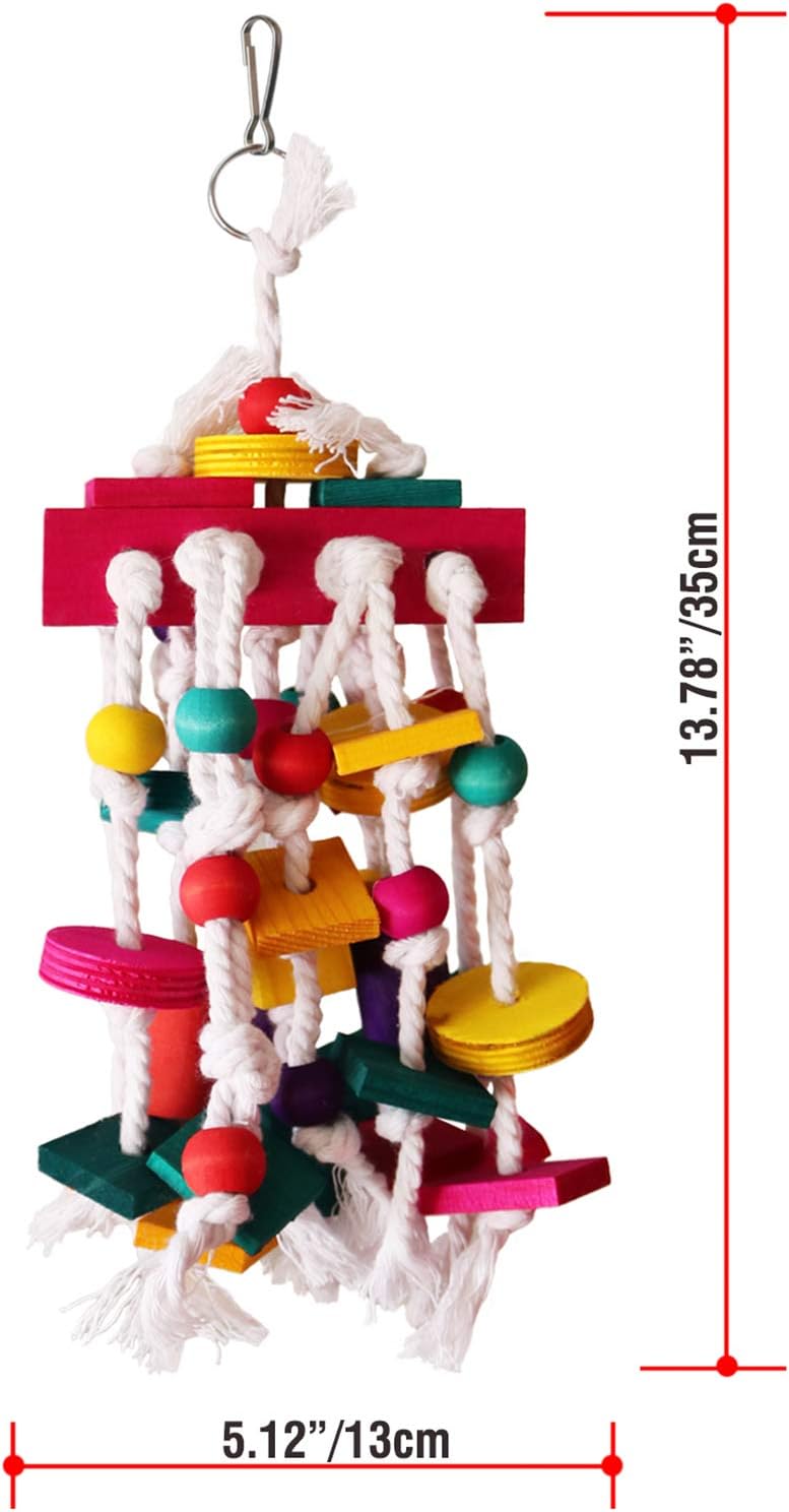 Rypet Bird Chewing Toy - Parrot Cage Bite Toys Wooden Block Bird Parrot Toys for Small and Medium