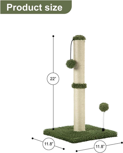MECOOL Cat Scratching Post Premium Basics Kitten Scratcher Sisal Scratch Posts with Hanging Ball