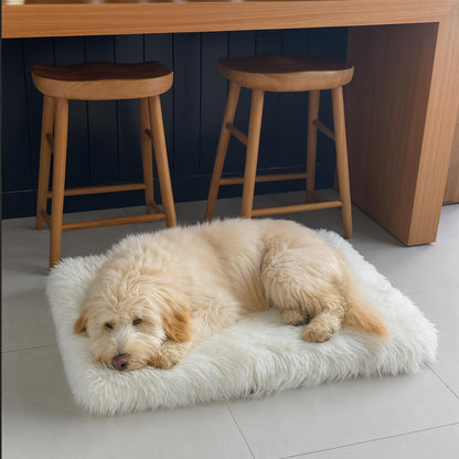 IHAPPYDOG Luxury Faux Fur Orthopedic Dog Beds, Memory Foam Crate Bed for Small, Medium, Large and