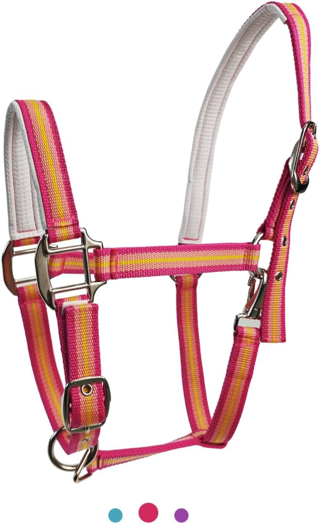 JWODVNTH Adjustable Horse Halter with PP Webbing, Durable Horse Halters with Zinc Alloy Hardware
