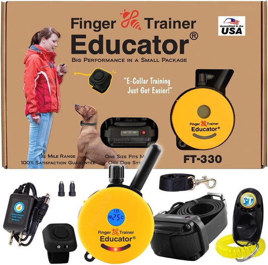 E-Collar - FT-330 - Waterproof Remote Finger Trainer Micro Educator 1/2 Mile Range - Static