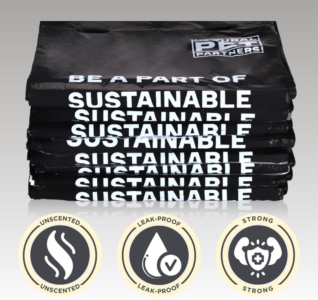Commercial Pull-Strap Header Dog Poop Bags, 38% USDA Certified Plant-Based, Leak-Proof and Tear