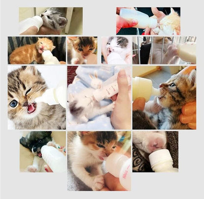 DoubleWood Pet Nursing Bottle Kits Nursing Bottle Kits Replacement Nipple Cat Feeding Bottle for
