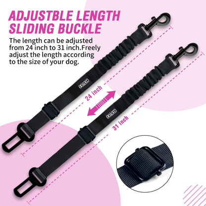 COOYOO Dog Seat Belt,3 Piece Set Retractable Dog Car Adjustable Seatbelts for Vehicle Nylon Pet